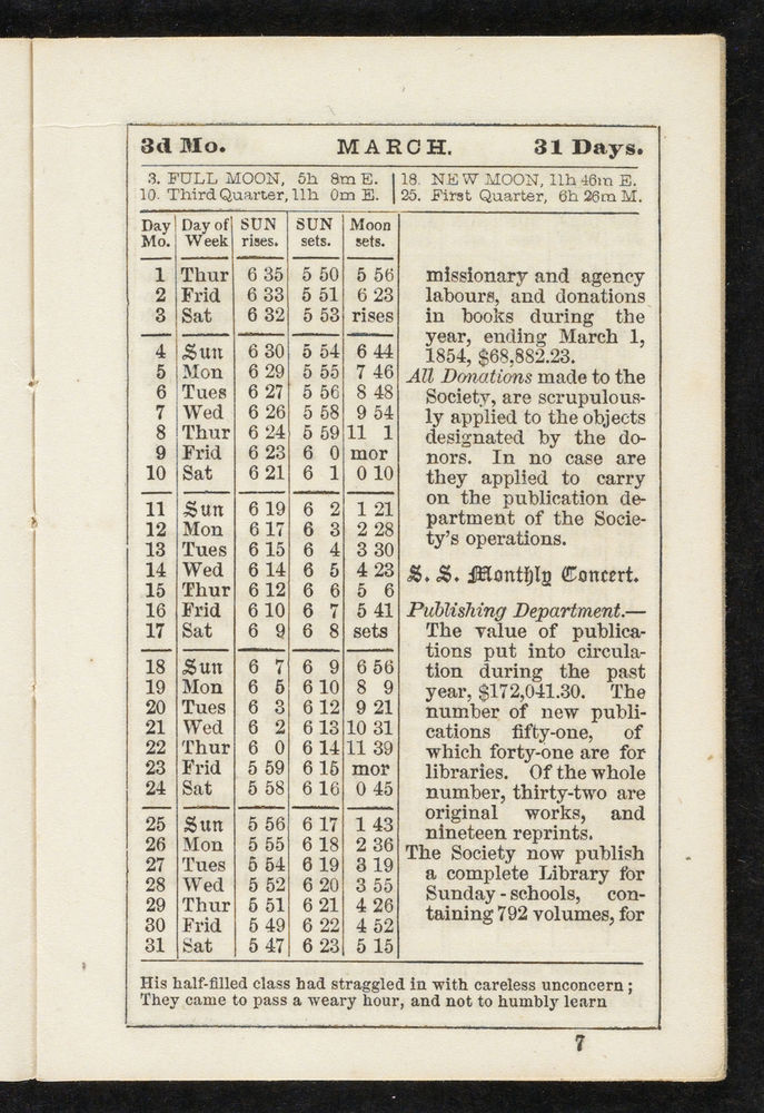 Scan 0007 of The Sunday-school pocket almanac for the year of Our Lord 1855