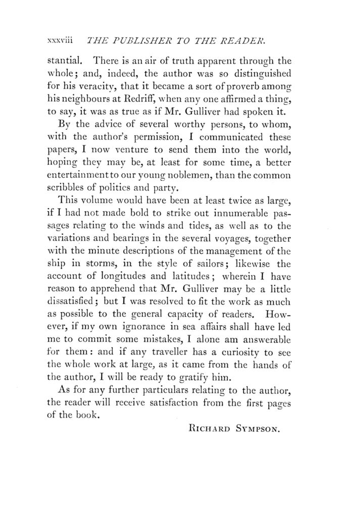 Scan 0040 of Travels into several remote nations of the world by Lemuel Gulliver, first a surgeon and then a captain of several ships, in four parts ..