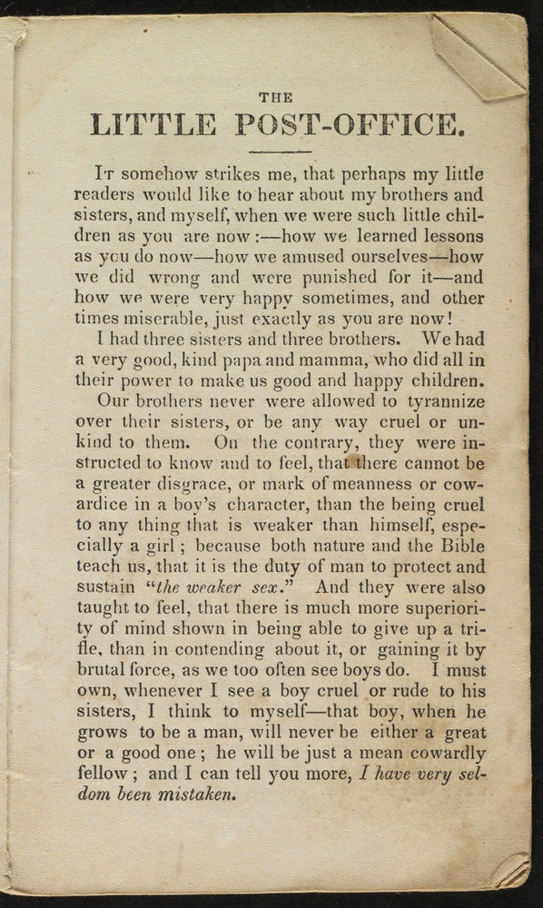 Scan 0005 of The little post-office, or, My brothers and sisters